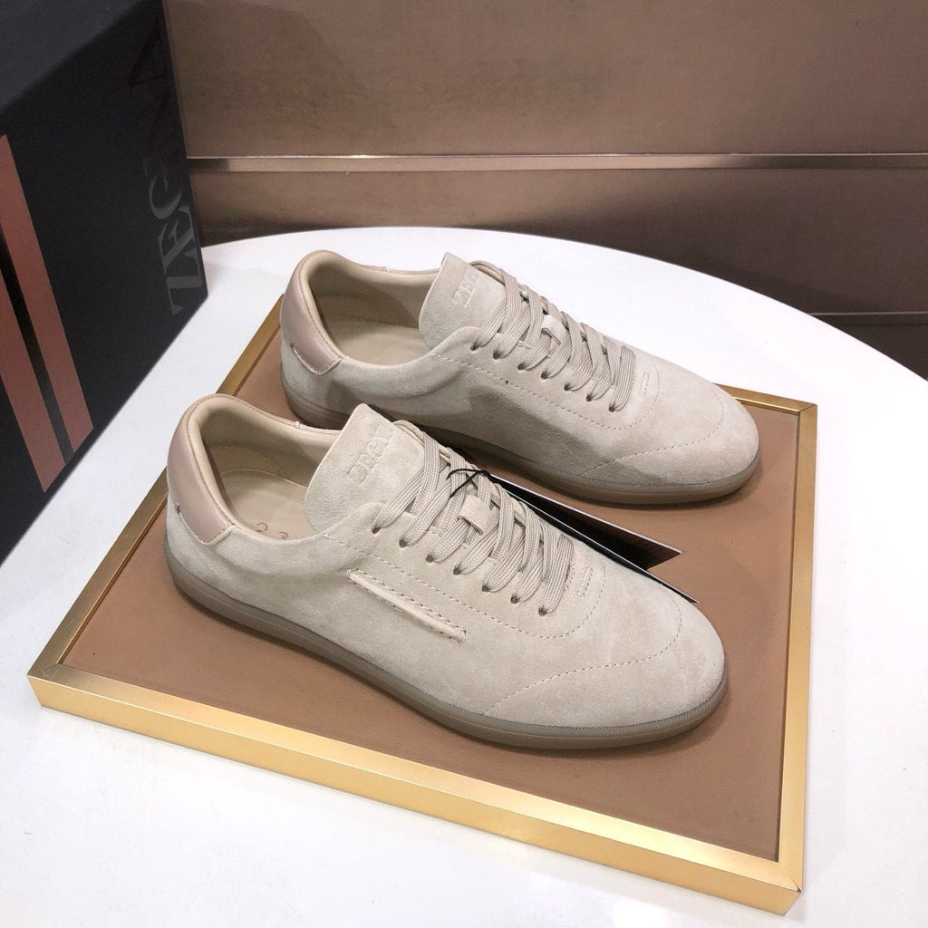 Zegna 232 Suede Low-Top Sneakers — front