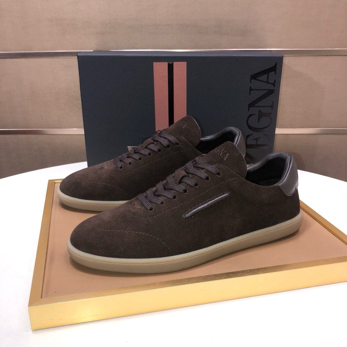 Zegna 232 Suede Low-Top Sneakers — side