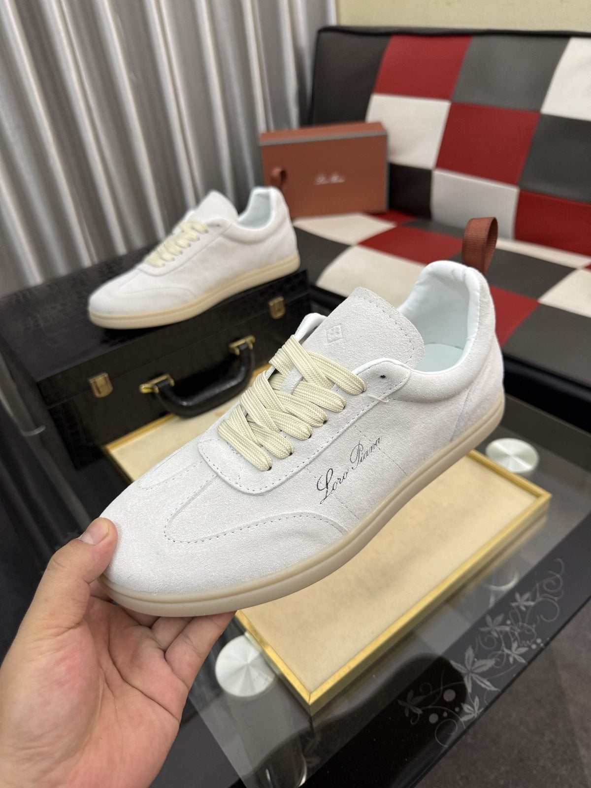 Loro Piana Low-Top Lace-Up Sneakers — model