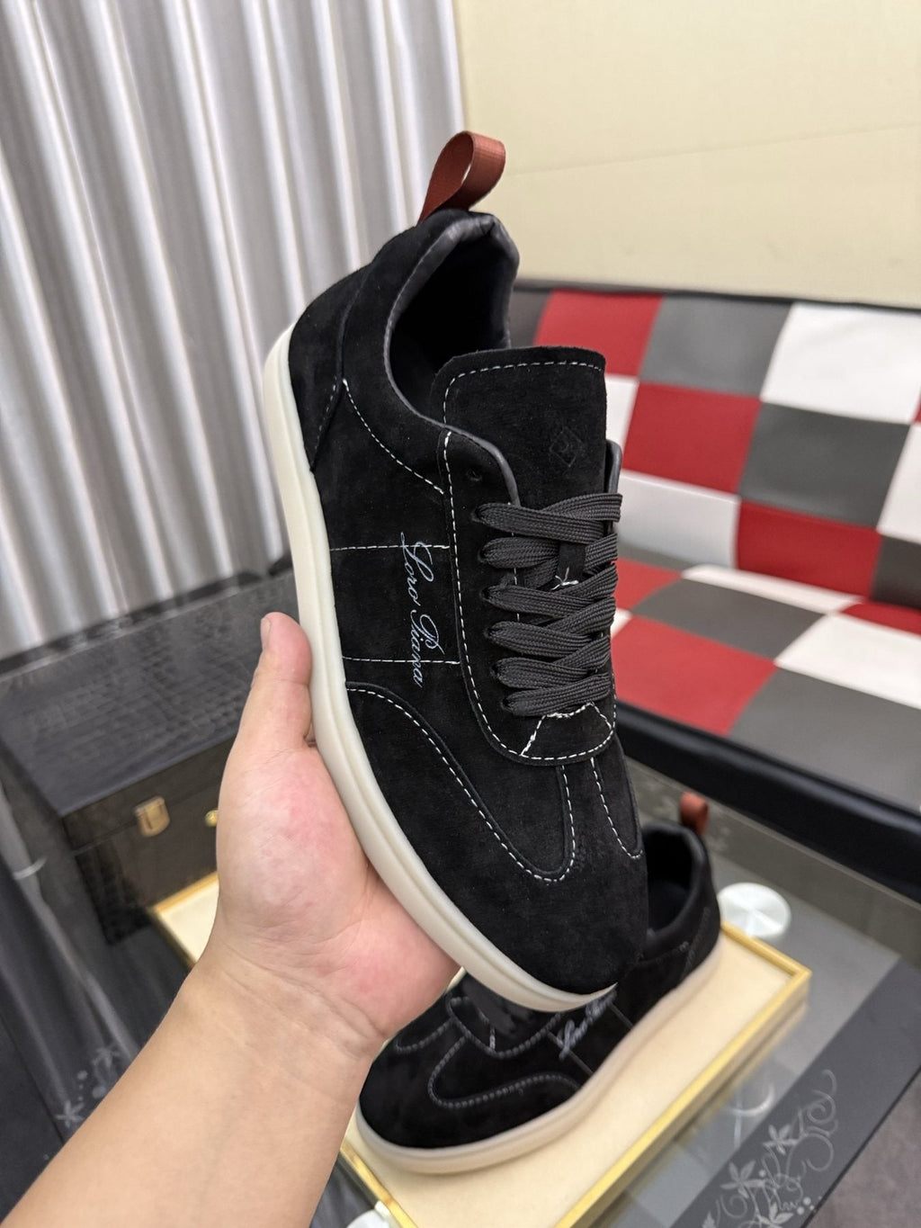 Loro Piana Low-Top Lace-Up Sneakers — model