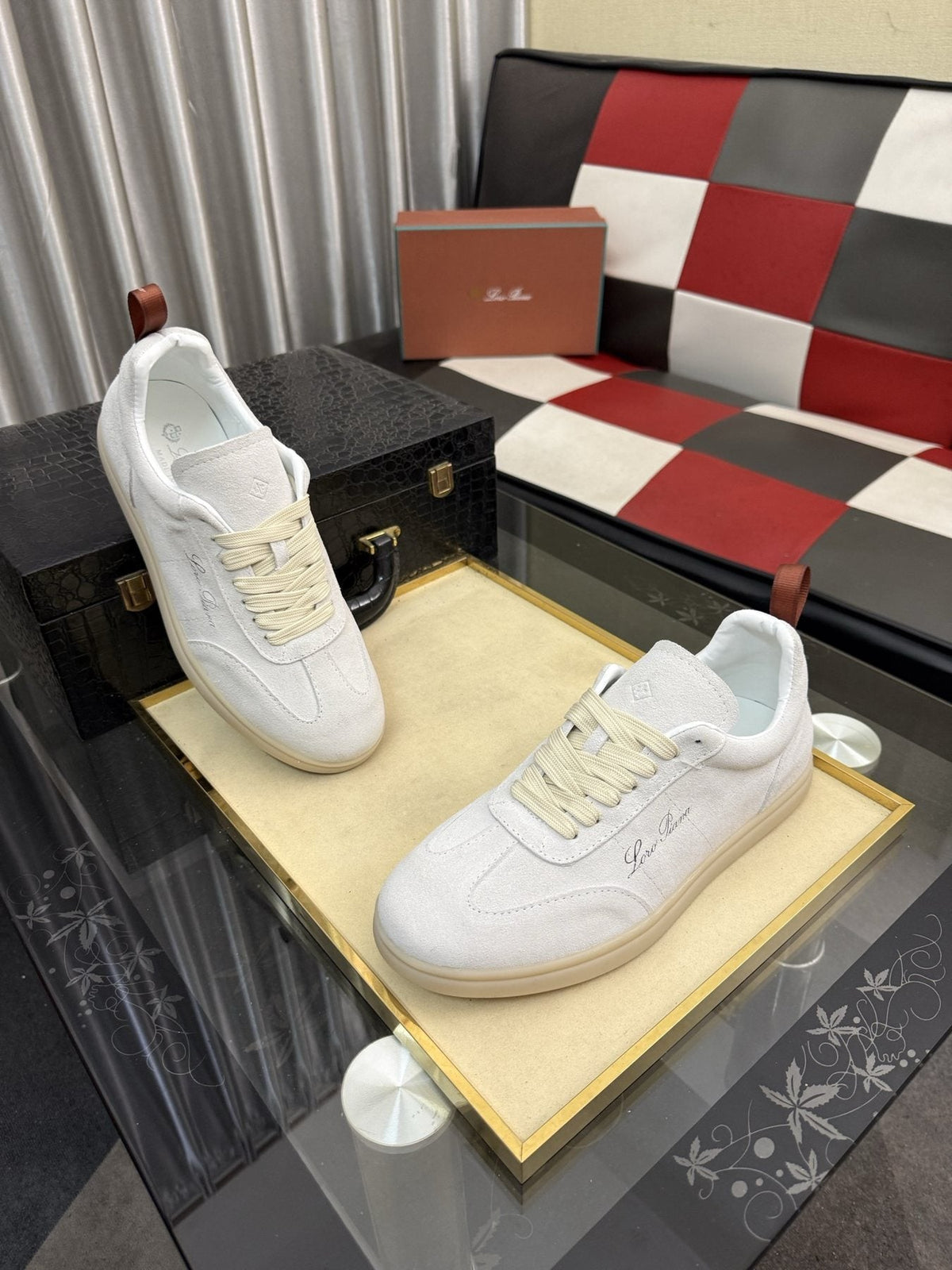 Loro Piana Low-Top Lace-Up Sneakers — front