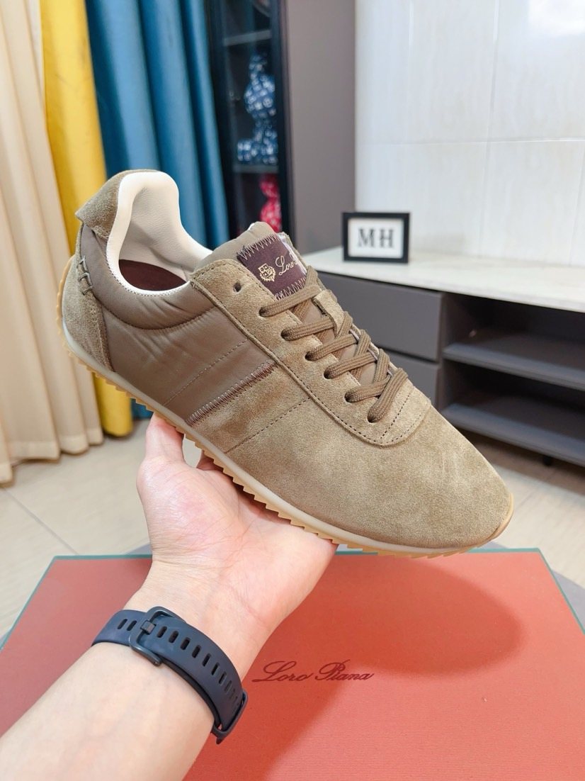 Loro Piana Low-Top Lace-Up Sneakers — front