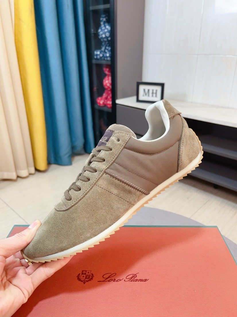 Loro Piana Low-Top Lace-Up Sneakers — side