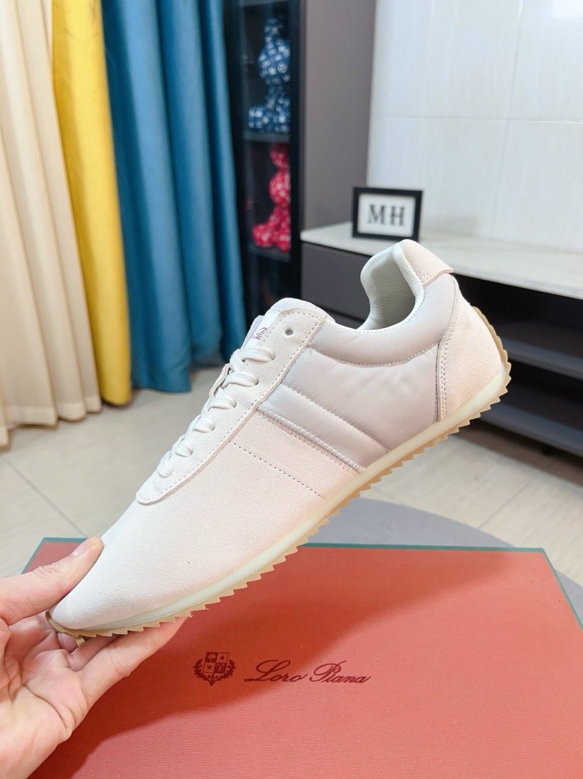 Loro Piana Low-Top Lace-Up Sneakers — side