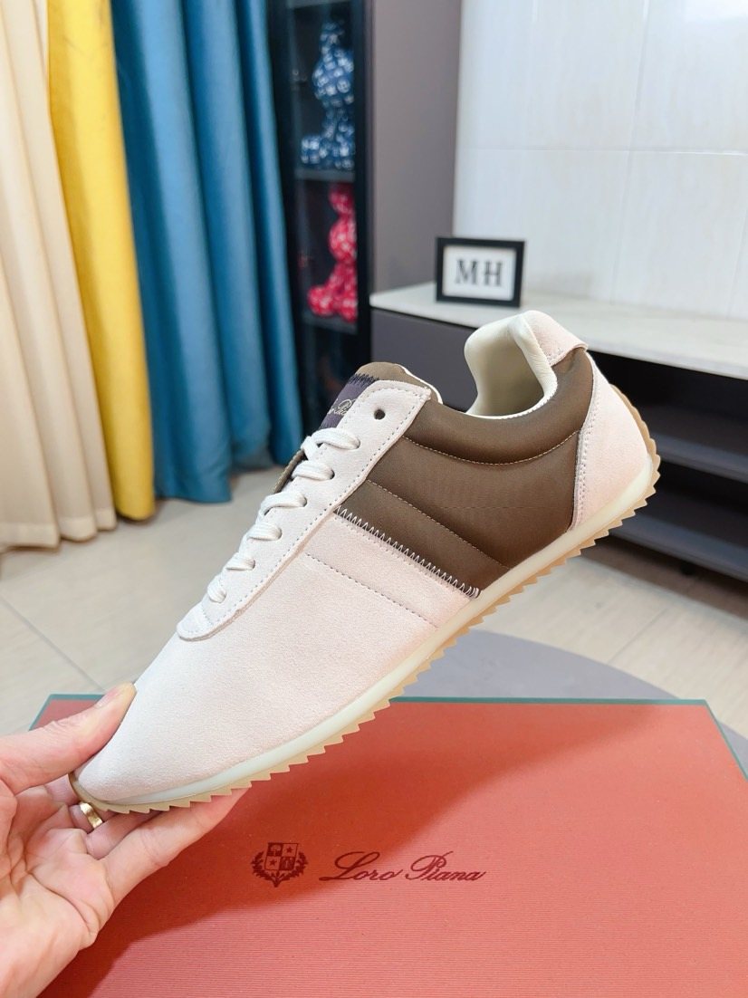 Loro Piana Low-Top Lace-Up Sneakers — front