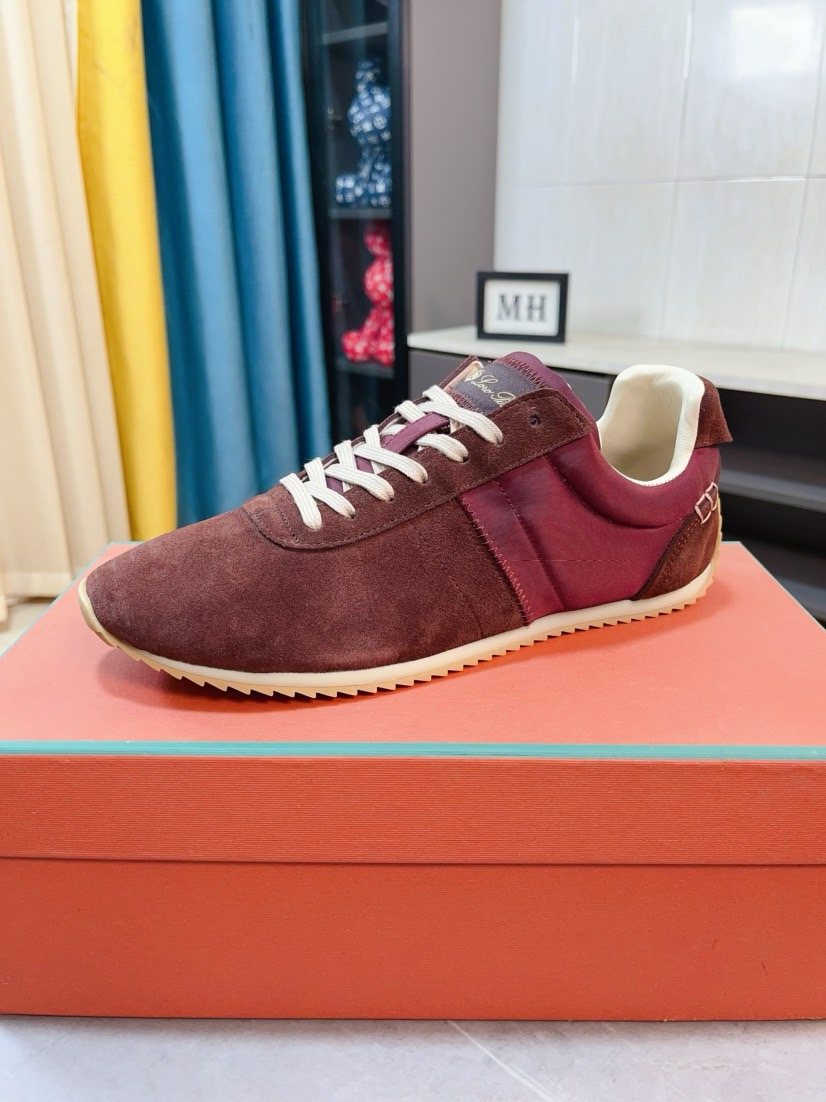 Loro Piana Low-Top Lace-Up Sneakers — side