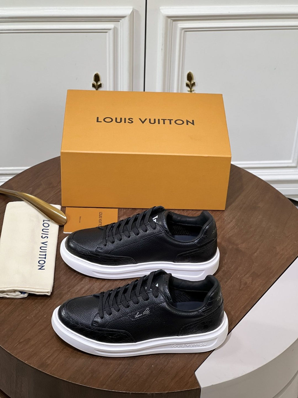 Louis Vuitton Black Low-Top Sneakers — hero