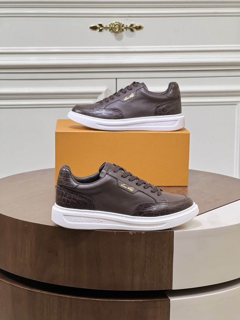 Louis Vuitton Black Low-Top Sneakers — front