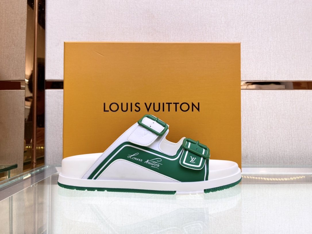 Louis Vuitton Double-Strap Slide Sandals — side