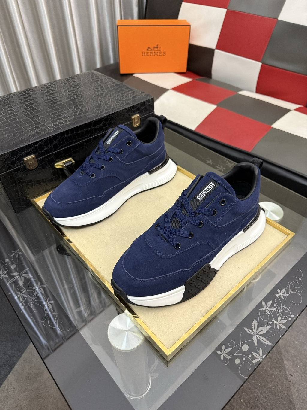 Hermès Layered Low-Top Sneakers — front