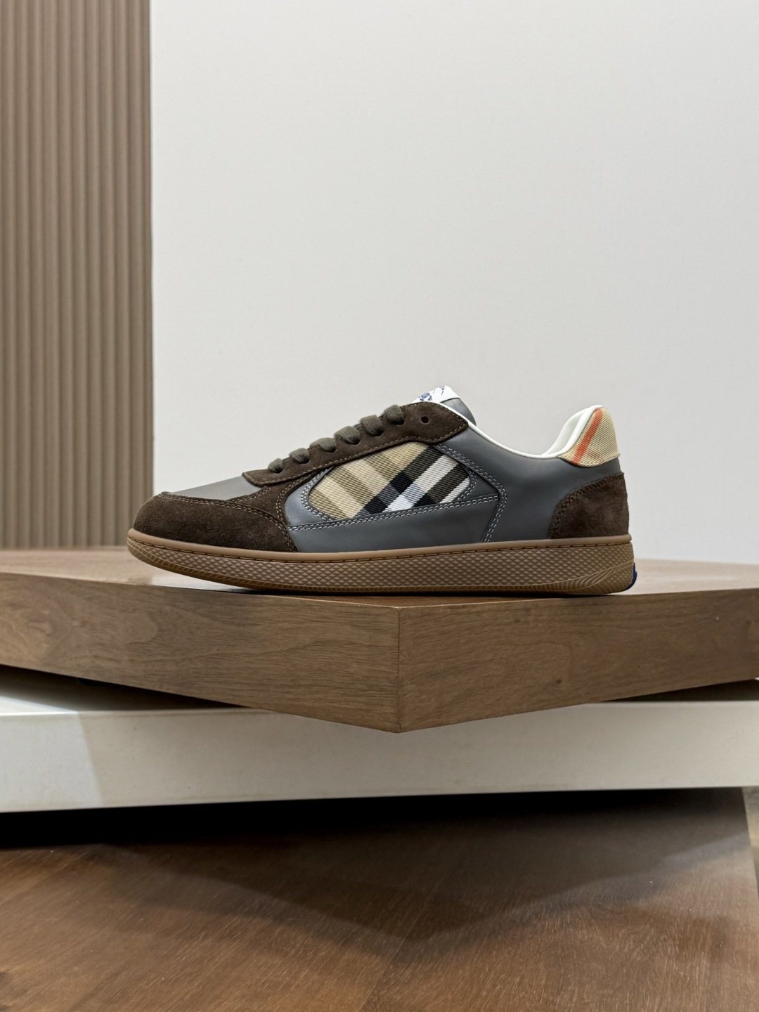 Burberry Check-Panel Low-Top Sneakers — side