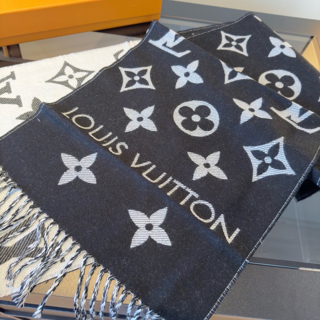Louis Vuitton Monogram Fringe Scarf — front