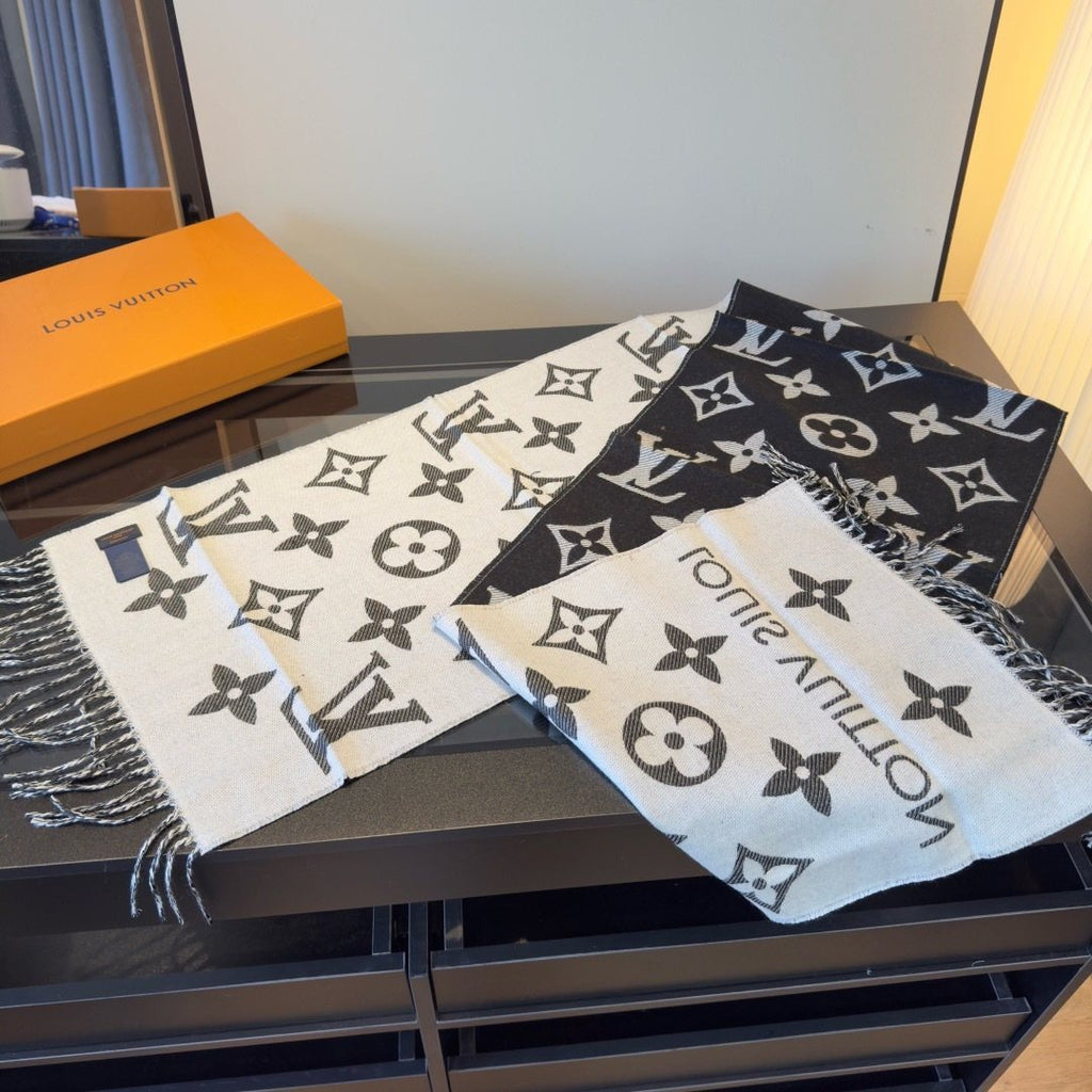 Louis Vuitton Monogram Fringed Scarf — side