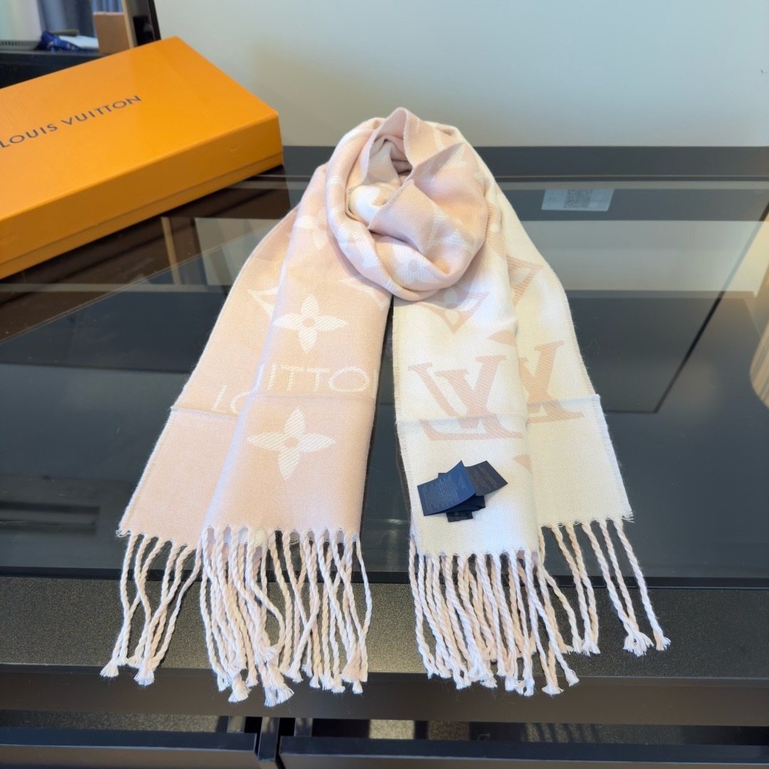 Louis Vuitton Monogram Fringe Scarf — front