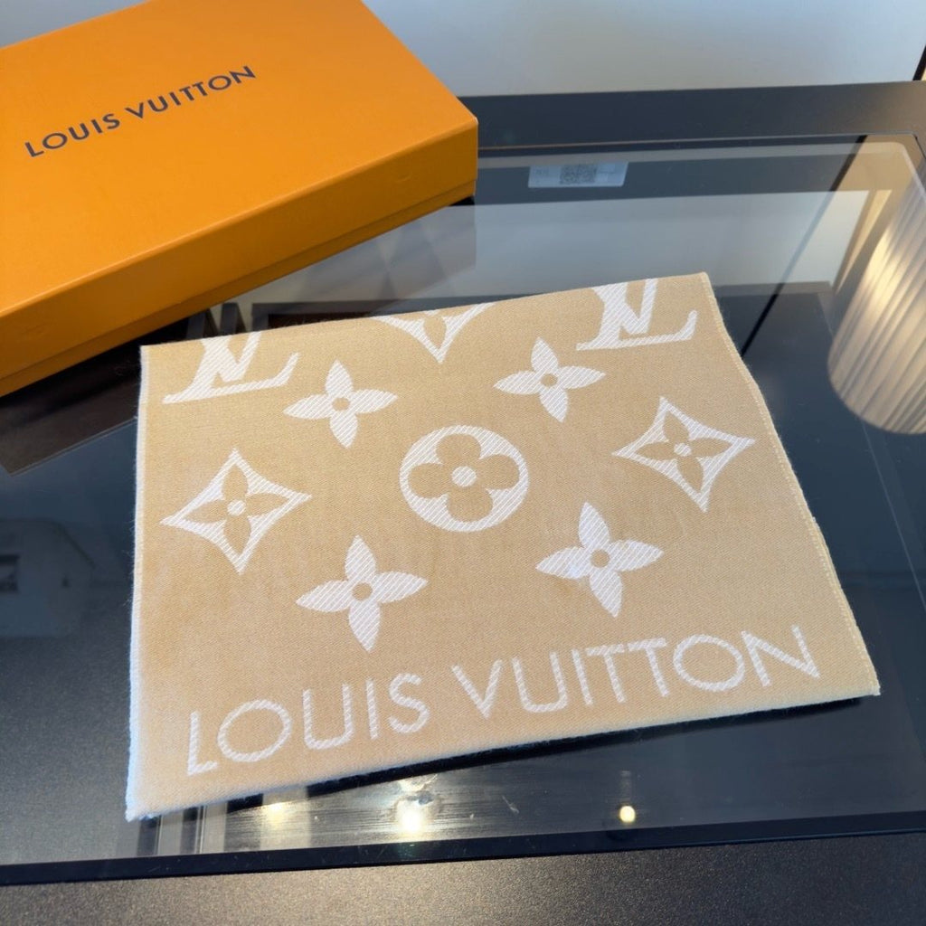 Louis Vuitton Monogram Fringed Scarf — front