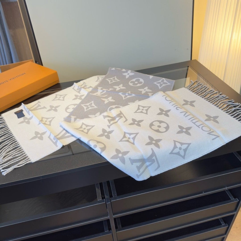 Louis Vuitton Monogram Fringed Scarf — front