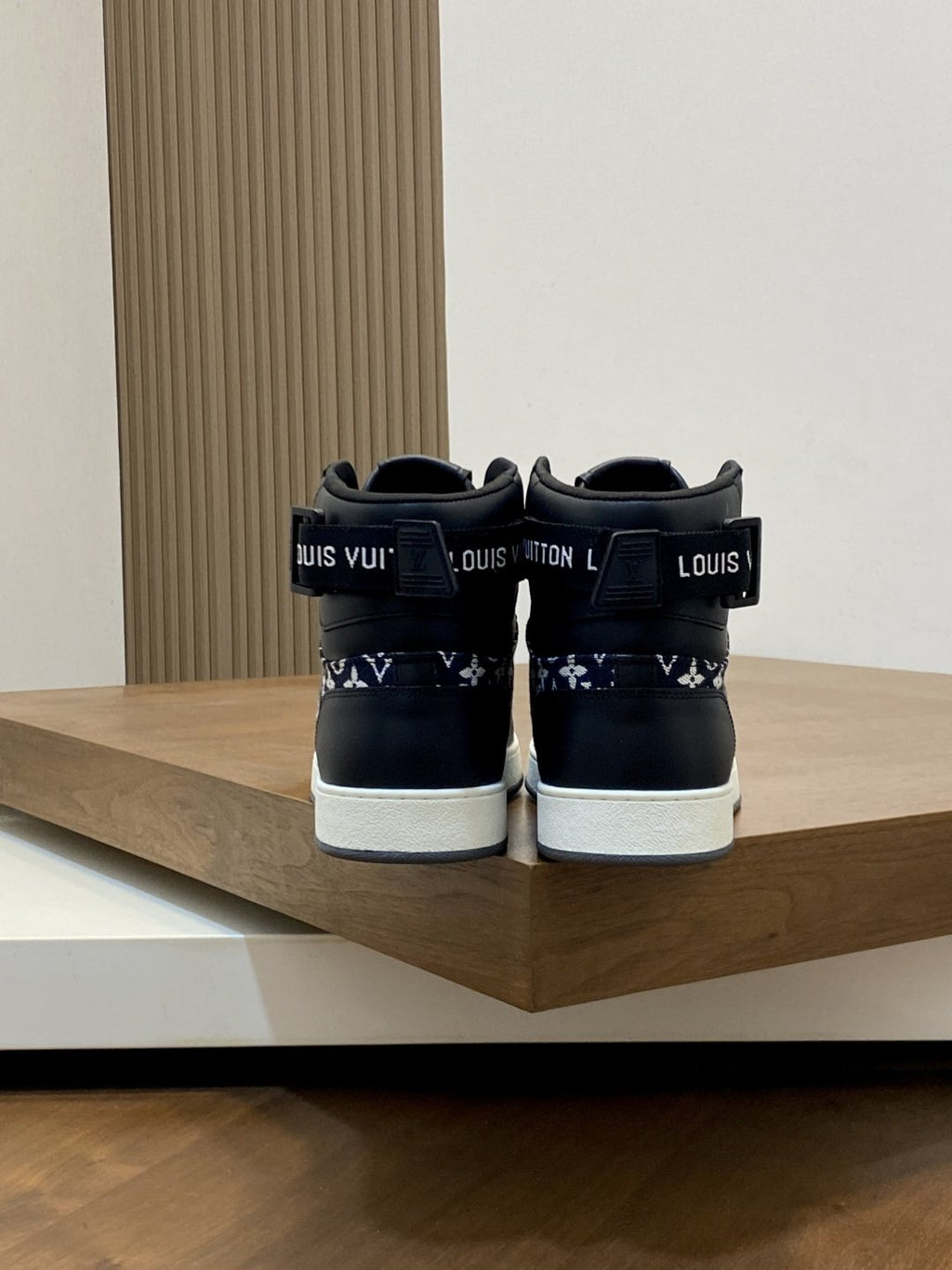 Louis Vuitton Rivoli Patterned High-Top Sneakers — back