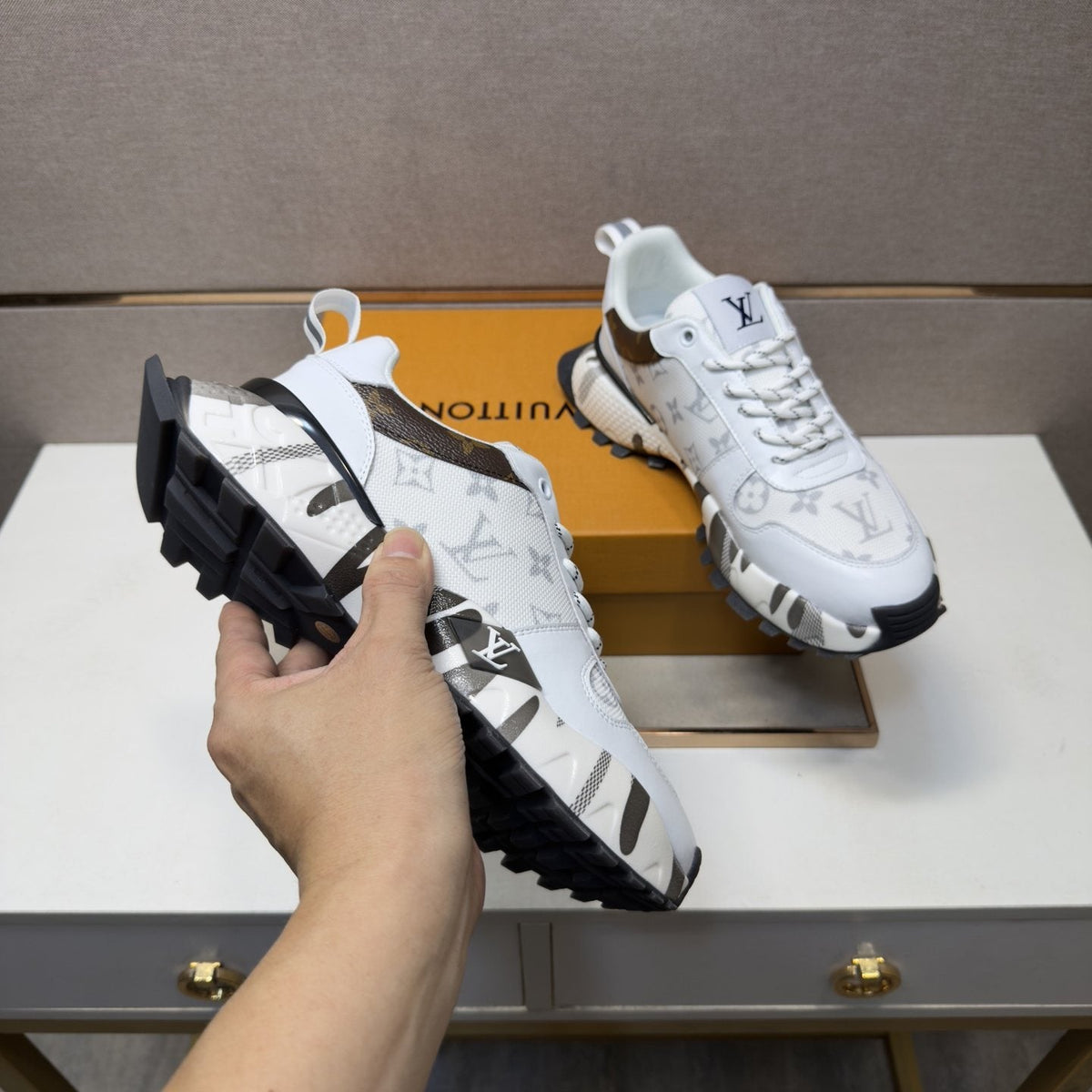 Louis Vuitton Monogram Chunky Sneakers — model