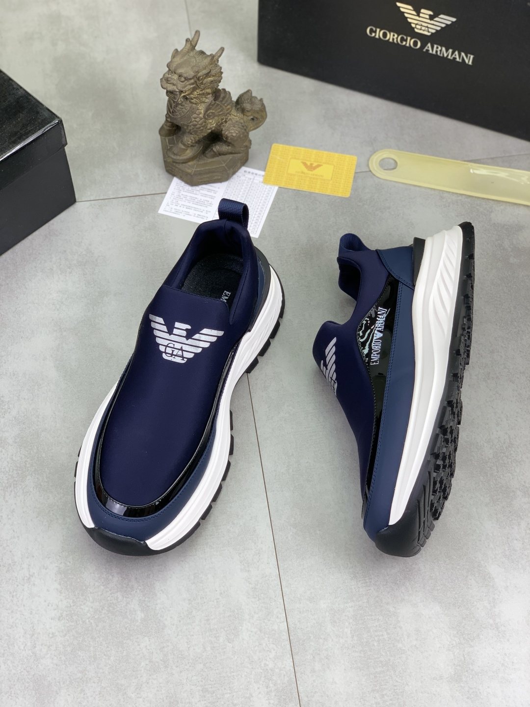 Giorgio Armani Contrast-Sole Slip-On Sneakers — front