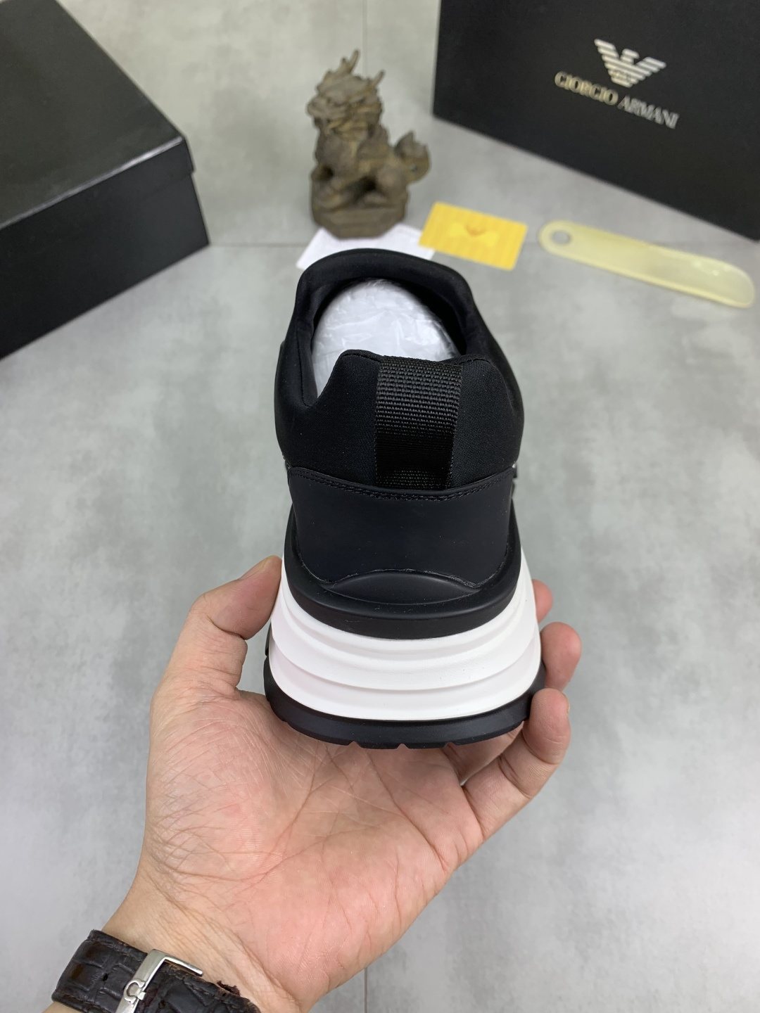 Giorgio Armani Contrast-Sole Slip-On Sneakers — back