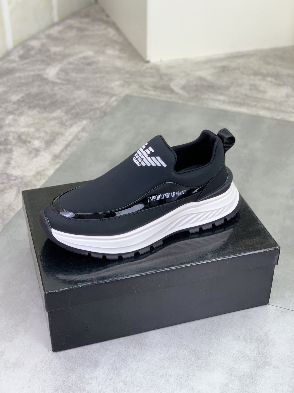 Giorgio Armani Contrast-Sole Slip-On Sneakers — side