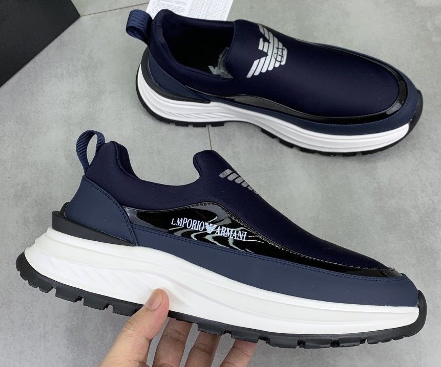Giorgio Armani Contrast-Sole Slip-On Sneakers — front