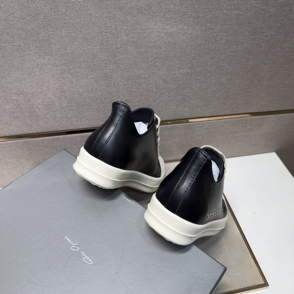 Black and Off-White Low-Top Sneakers — back