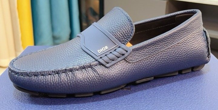 Dior Blue-Gray Driving Loafers — hero
