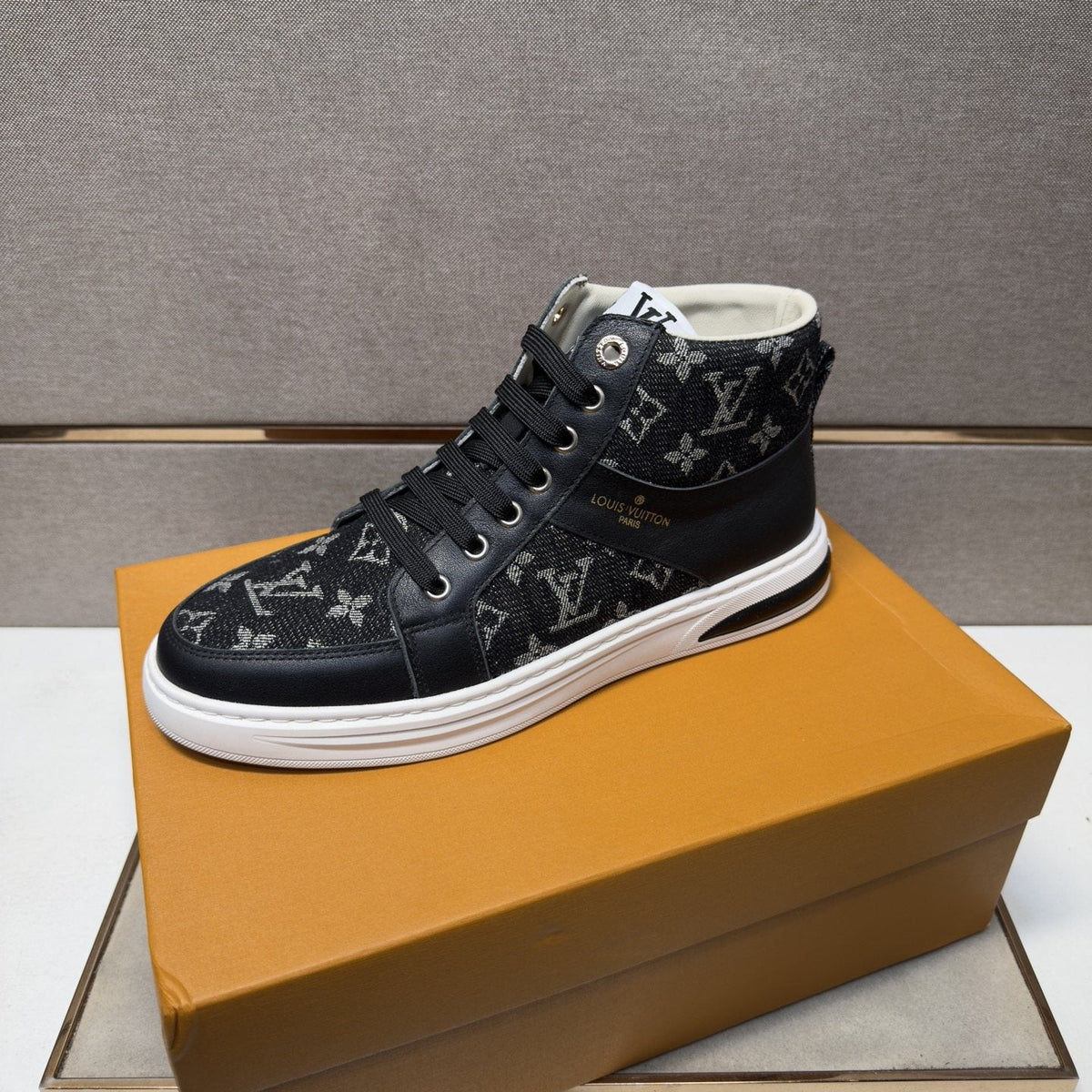 Louis Vuitton Patterned High-Top Sneakers — side