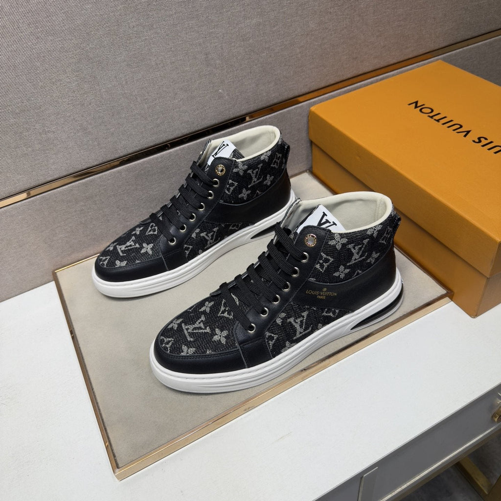 Louis Vuitton Patterned High-Top Sneakers — side