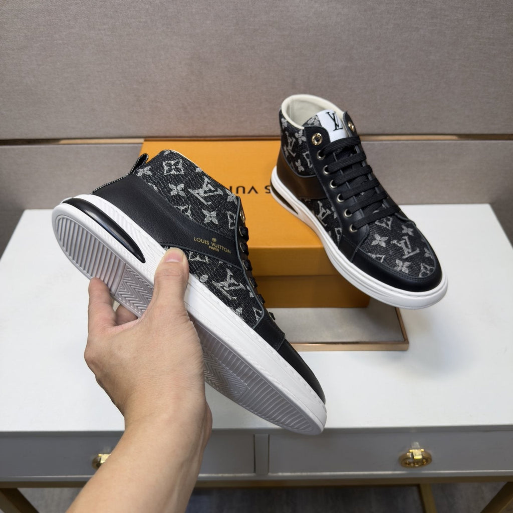 Louis Vuitton Patterned High-Top Sneakers — side