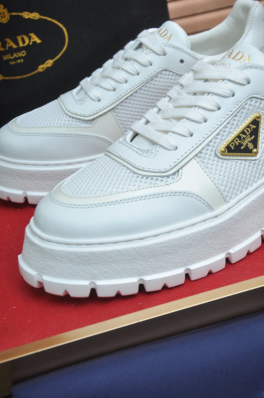 Prada Charcoal Gray & Black Low-Top Sneakers — detail