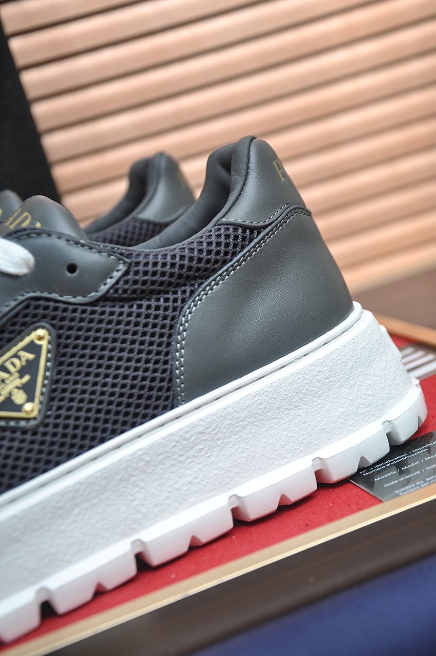 Prada Charcoal Gray & Black Low-Top Sneakers — detail