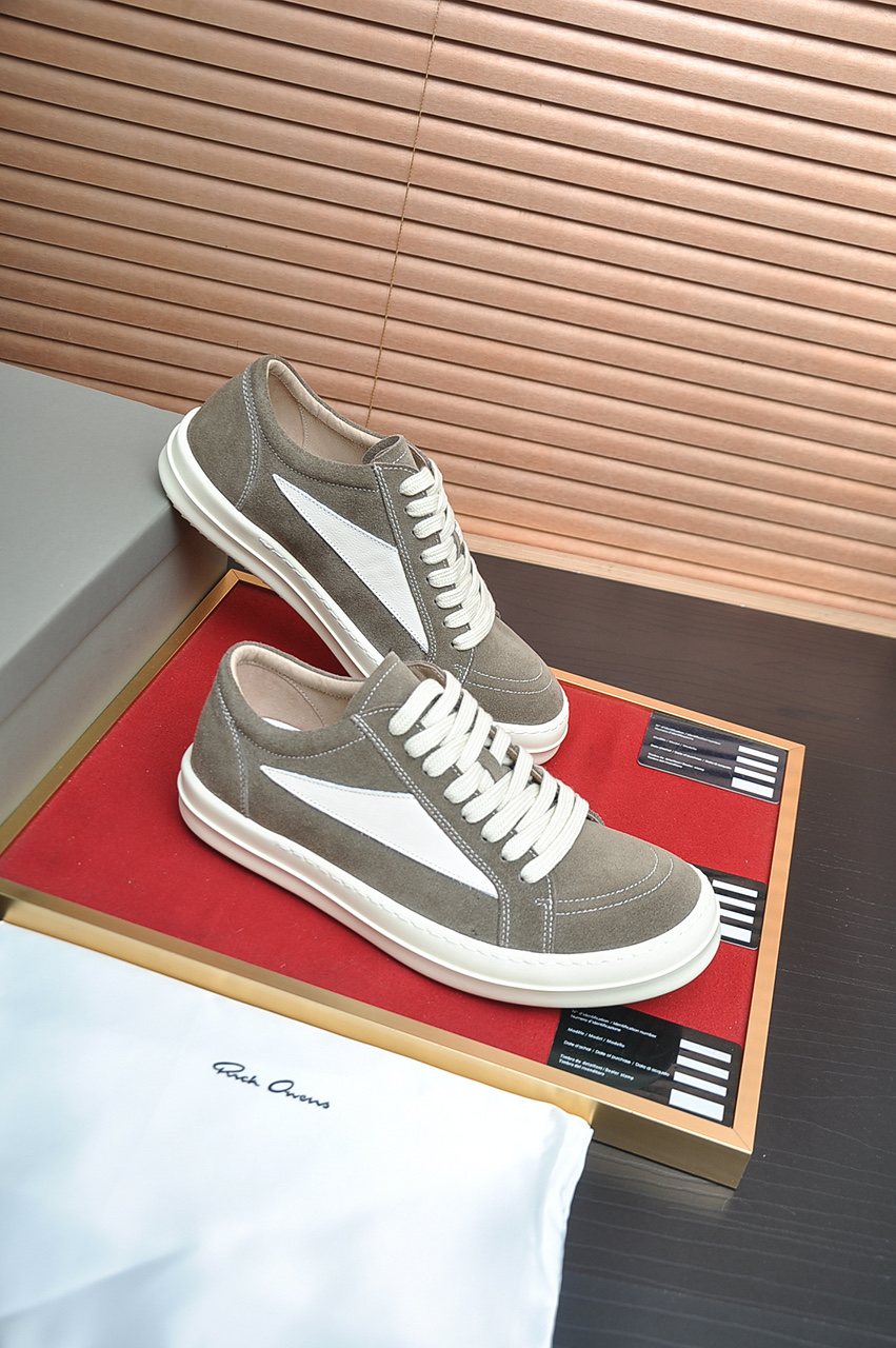 Rick Owens Contrast-Panel Platform Sneakers — side