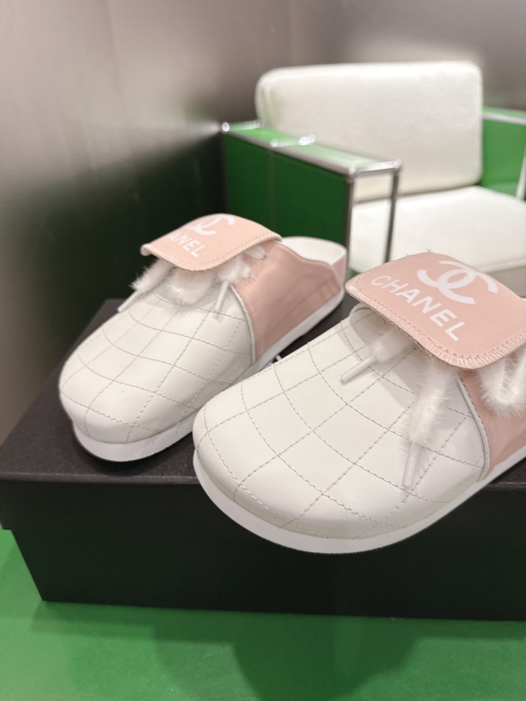 Chanel Quilted Closed-Toe Slip-On Shoes — hero