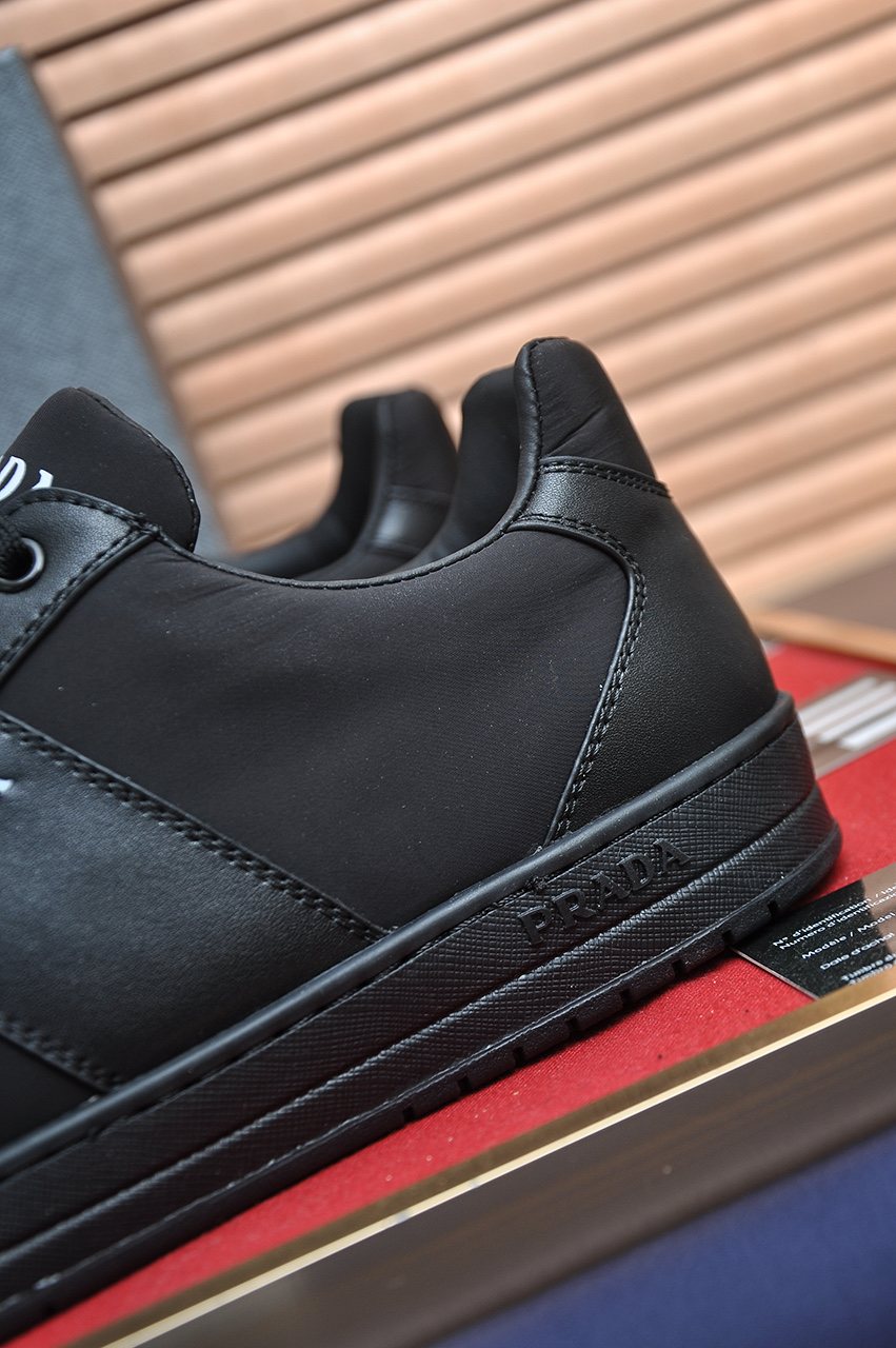 Prada Low-Top Leather Sneakers — detail