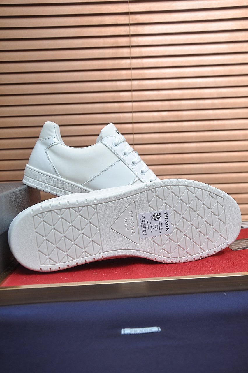 Prada Low-Top Leather Sneakers — detail