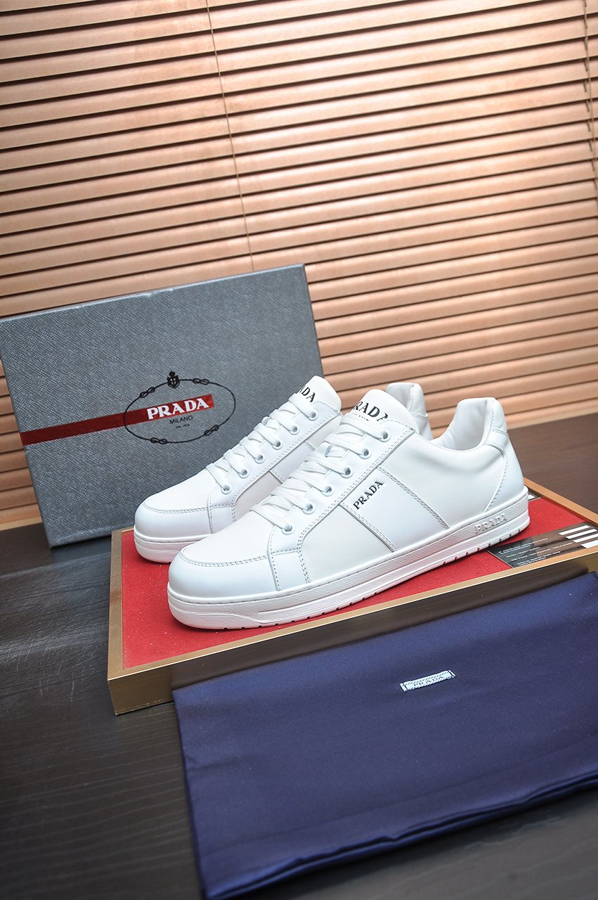 Prada Low-Top Leather Sneakers — model