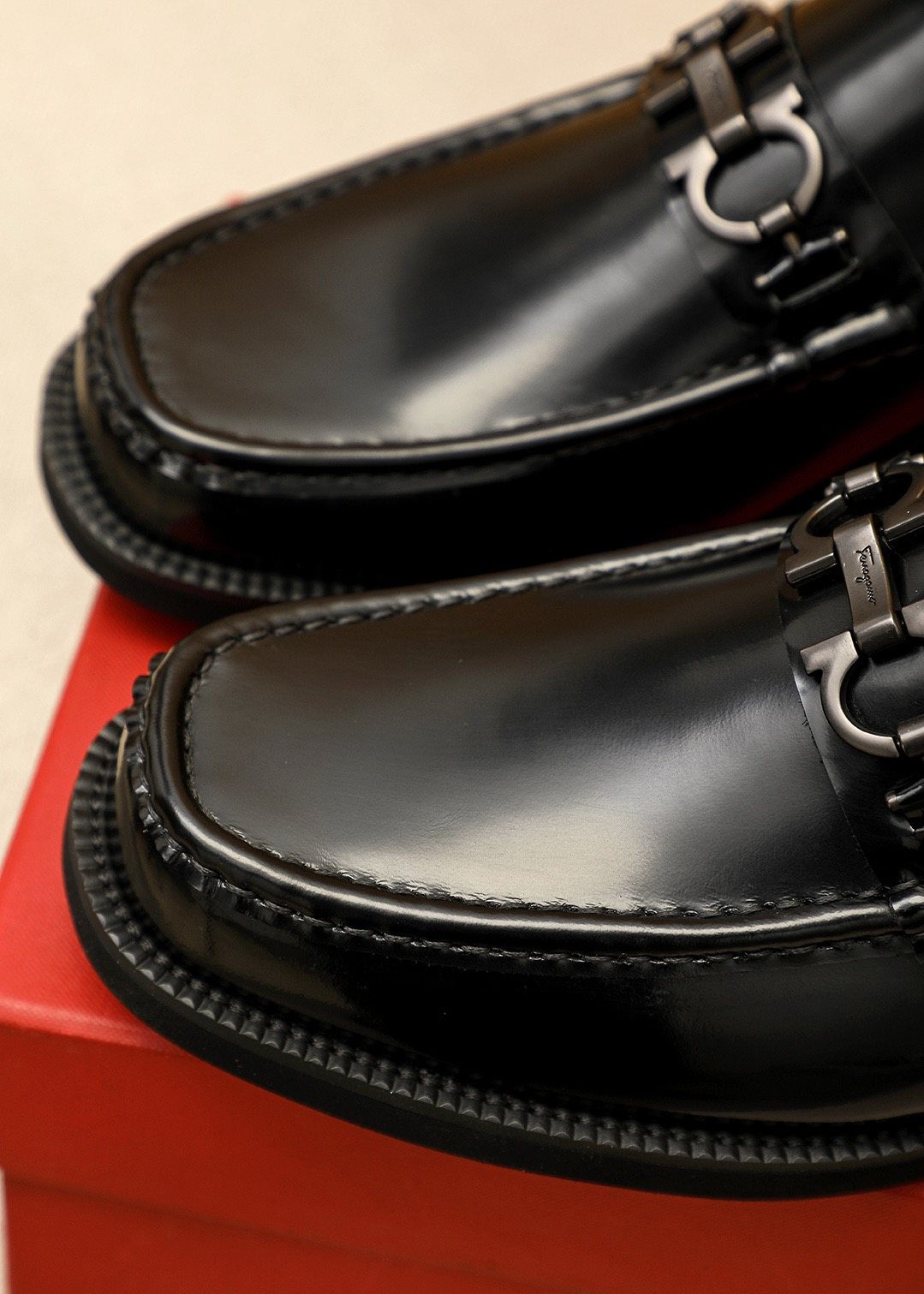 Ferragamo Leather Bit Loafers — detail
