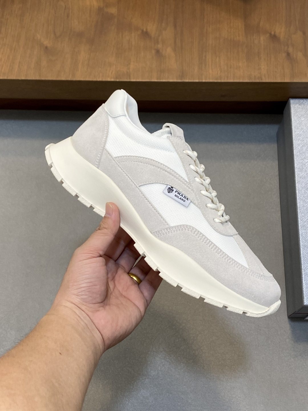 Prada Panel Low-Top Sneakers — model