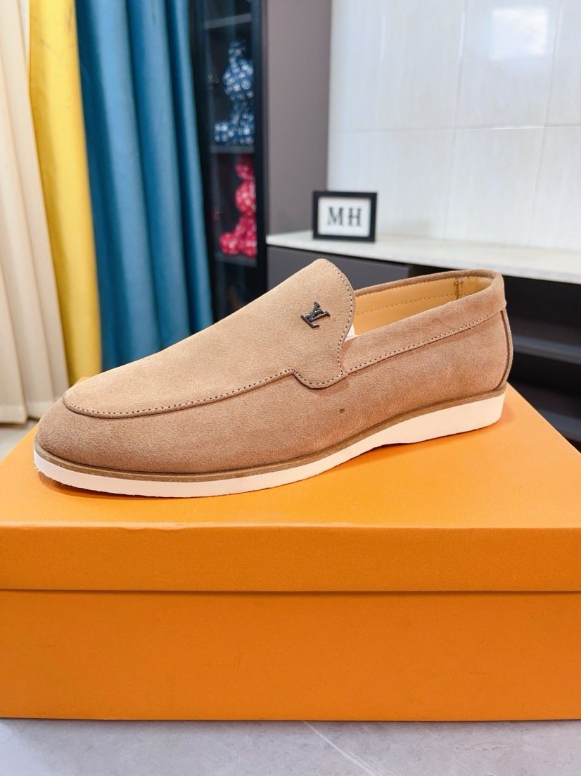 Louis Vuitton Textured Slip-On Loafers — side