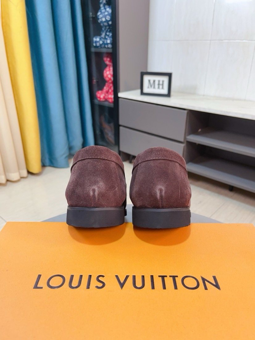 Louis Vuitton Textured Slip-On Loafers — back
