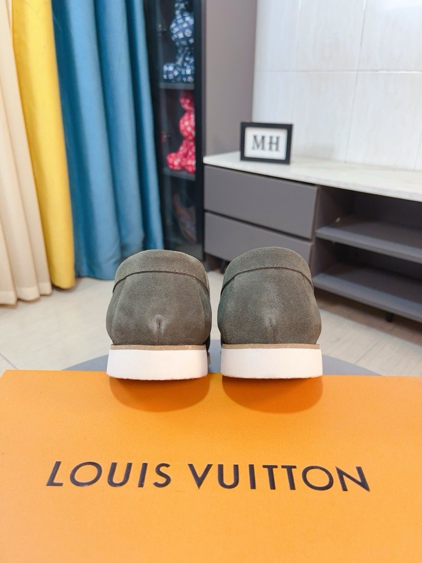 Louis Vuitton Textured Slip-On Loafers — back