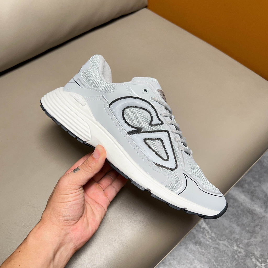 Dior White and Light Gray Sneakers — side