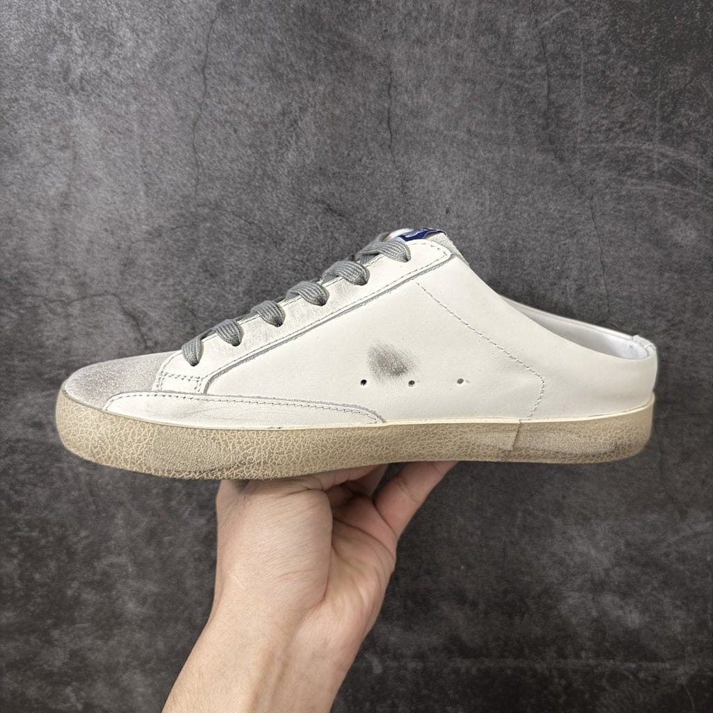 Golden Goose Silver Glitter Star Open-Back Sneakers — side
