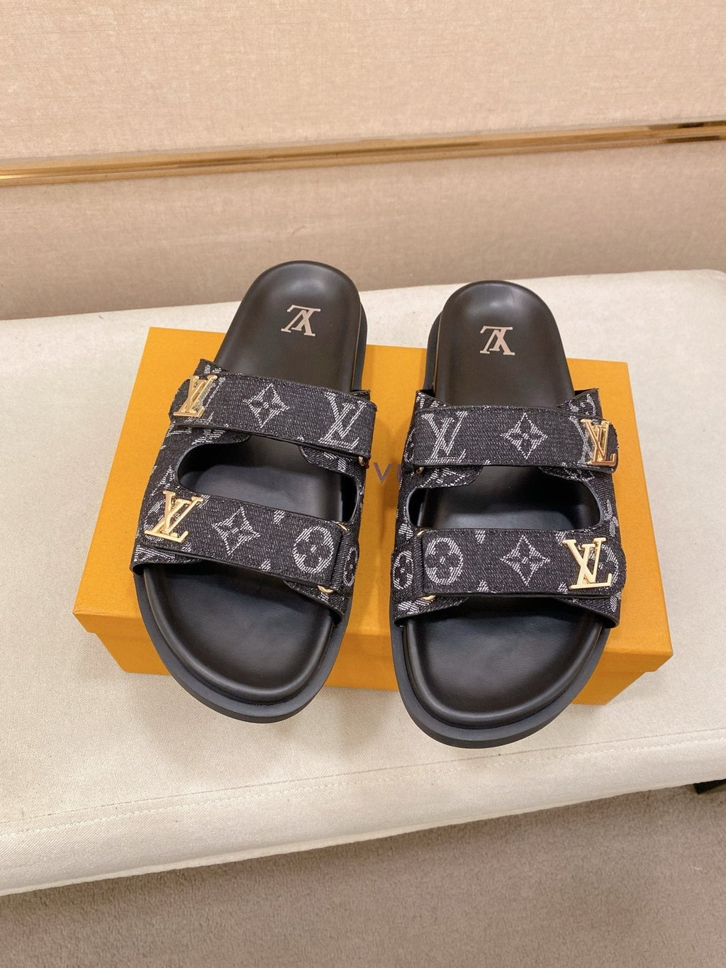 Louis Vuitton Double-Strap Slide Sandals — front