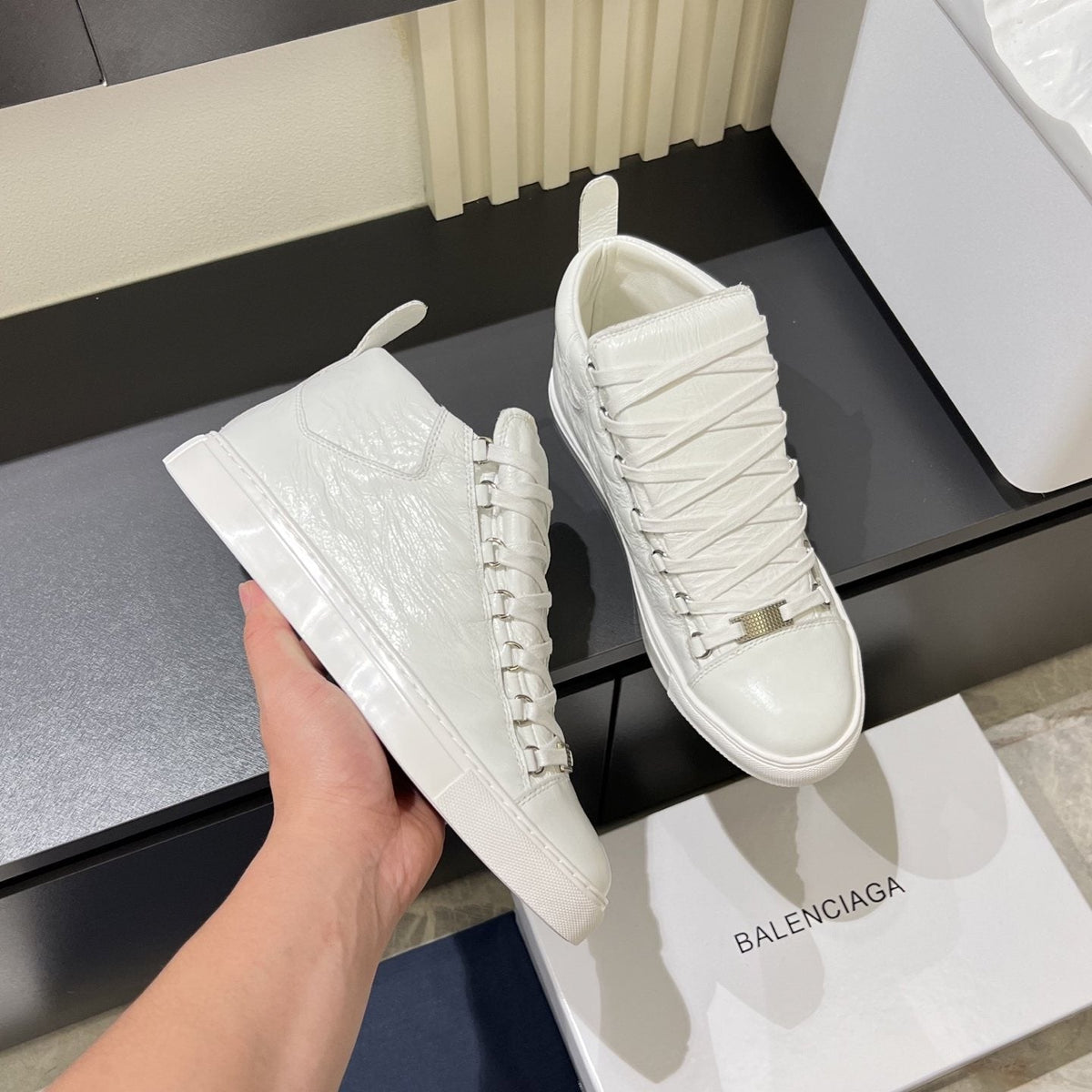 Balenciaga High-Top Lace-Up Sneakers — model