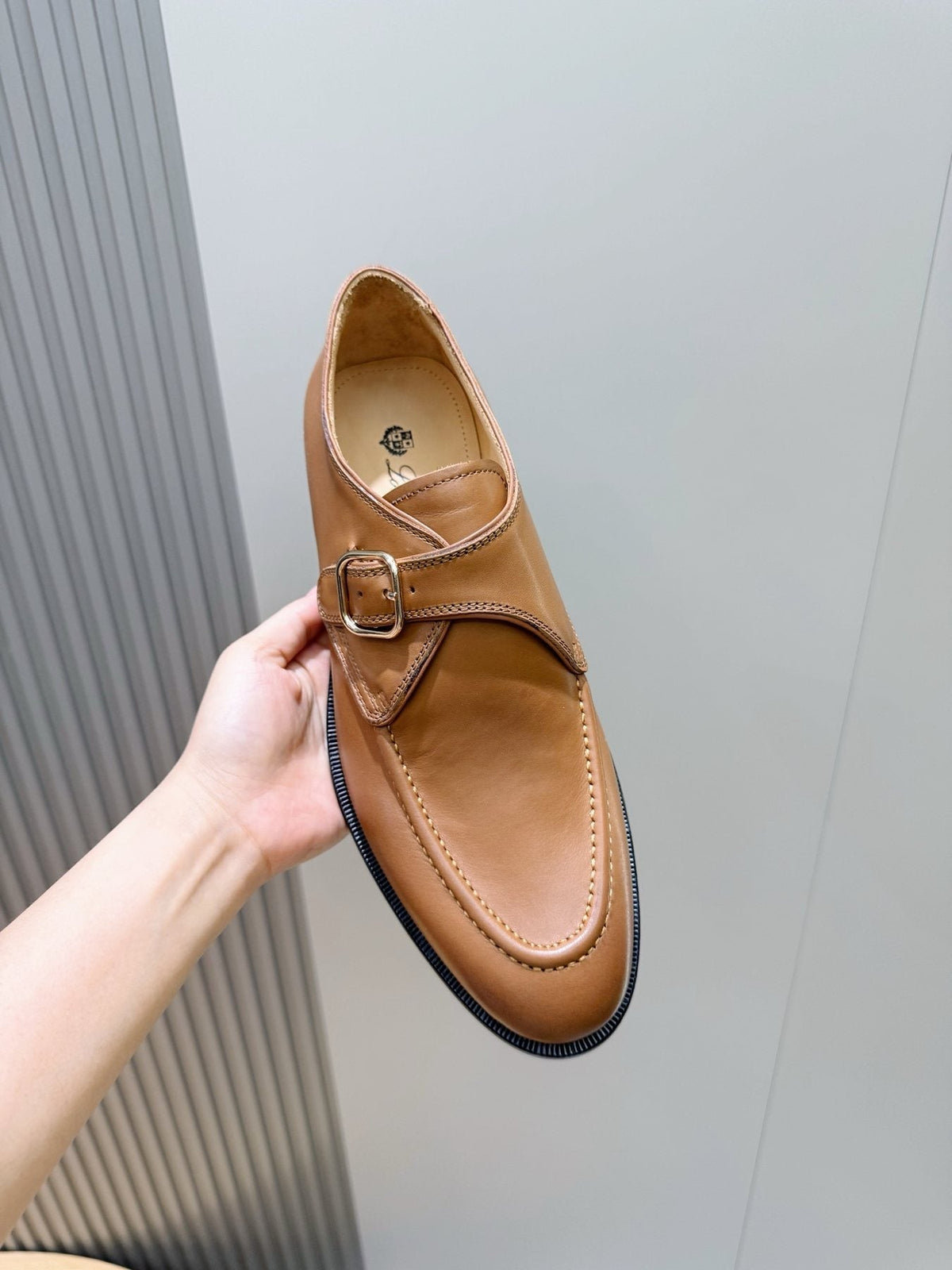 Loro Piana Suede Buckle Loafers — front