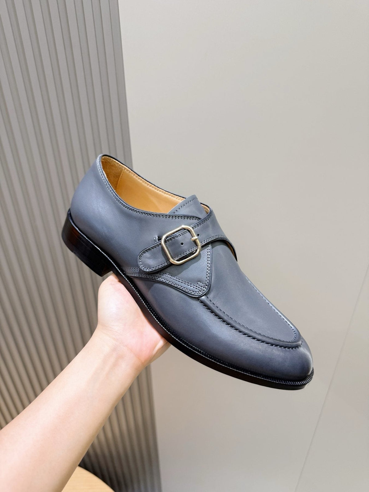 Loro Piana Suede Buckle Loafers — model