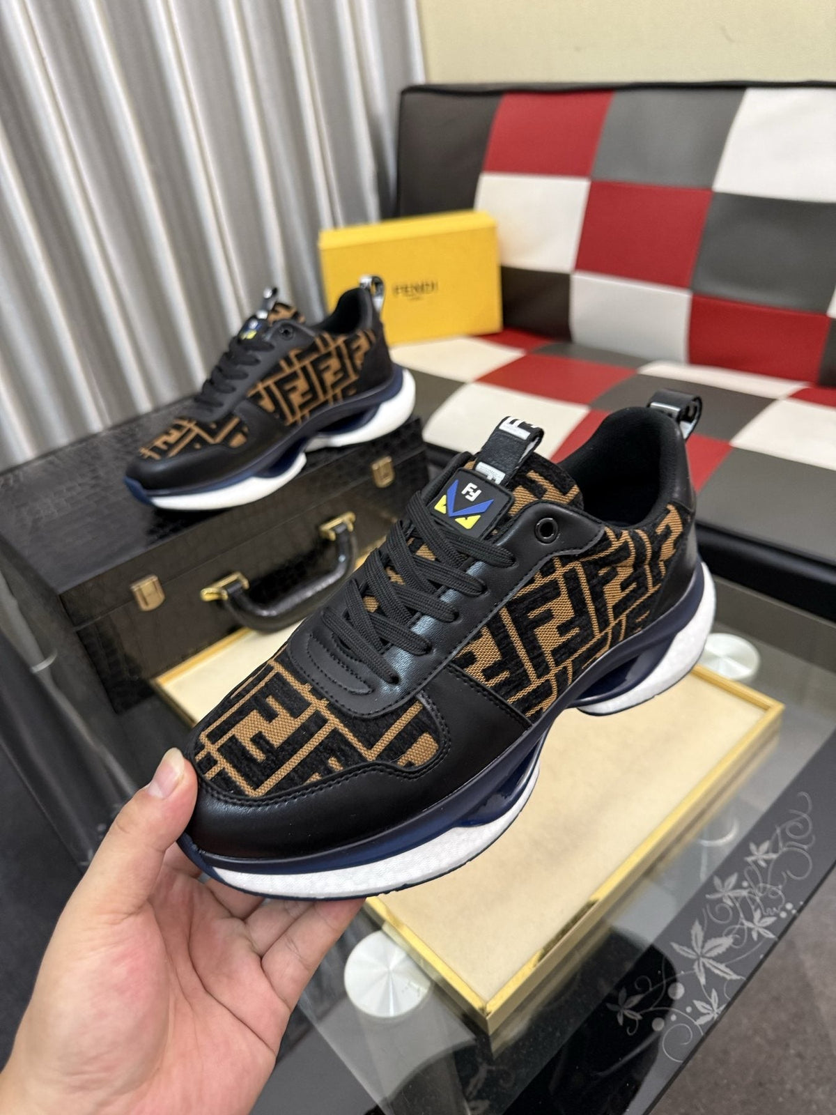 Fendi Men's Patterned Low-Top Sneakers — model